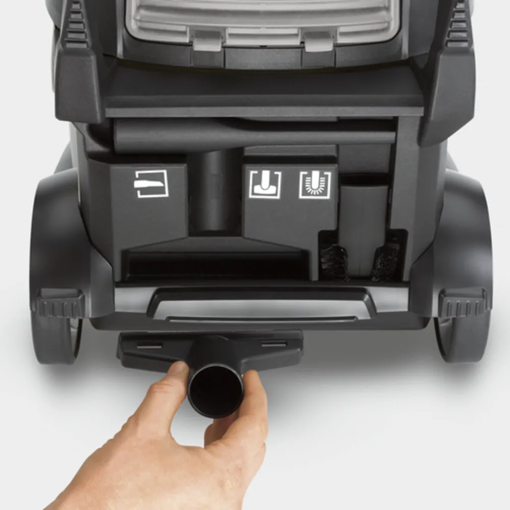 Máy hút bụi Karcher T 15/1 HEPA – Ngăn phụ kiện tích hợp