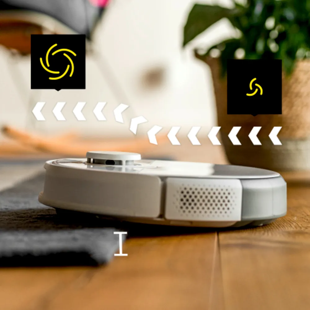 Robot hút bụi Karcher ROBOT HÚT BỤI VÀ LAU SÀN RCV 5 – Phát hiện thảm và Auto Boost: